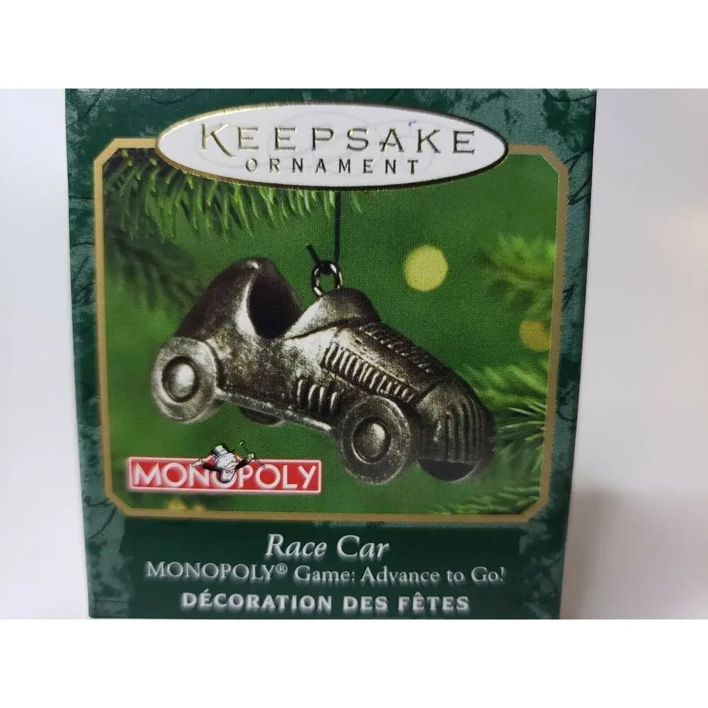 2001 Hallmark Monopoly Miniature-Race Car,Game Advance To Go Ornament‎ U119/5292